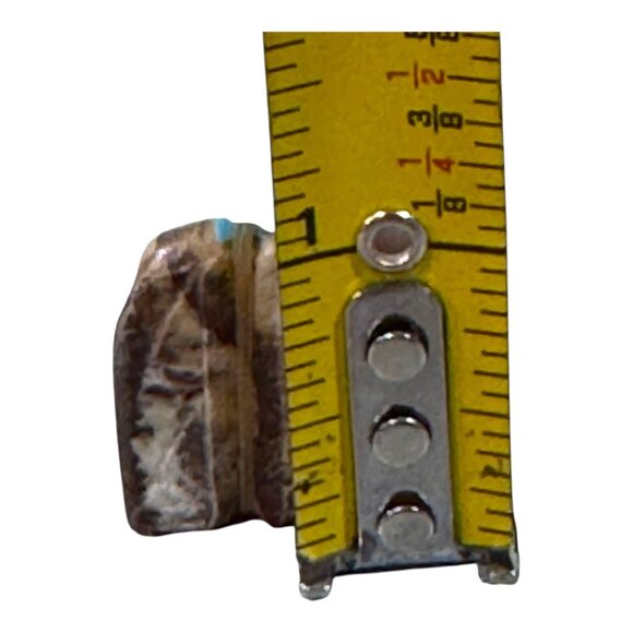 Hand Carved Zuni Signed Gabe Burns GB Animal Fetish Bear Figurine Turquoise - Picture 7 of 9